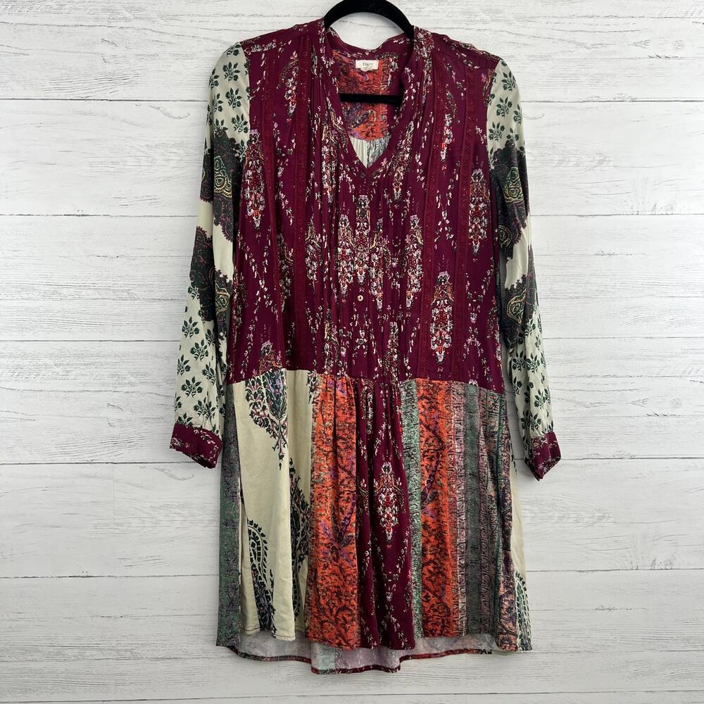 Tiny Anthropologie Gwen Patchwork Print Pocket Dress Size‎ S